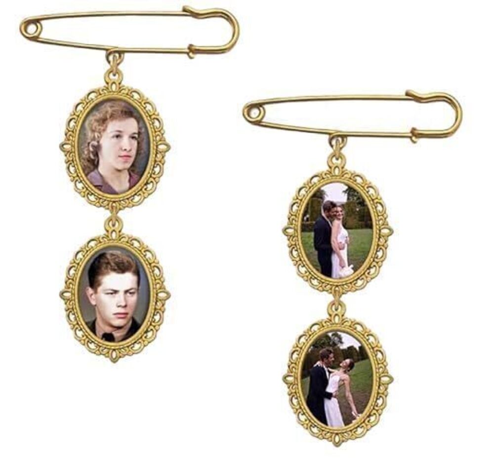 5778 2 Sets Gold Wedding Bouquet Photo Charms Bouquet Charm for Gift Bridal